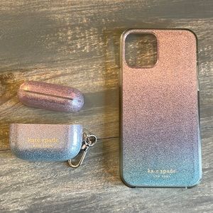 Kate spade iPhone 12 phone case and matching AirPods Pro case